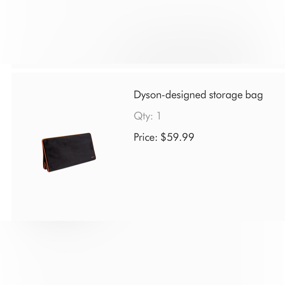 Dyson storage bag for hair dryer